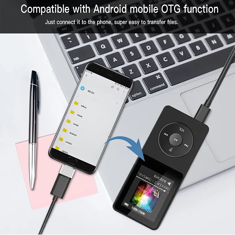1.8 Inch Bluetooth MP3 MP4 Music Player Digital Media Players Mini Walkman No Memory FM Radio E-book Recorder Built-in Speaker