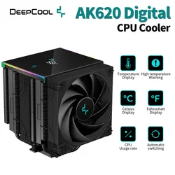 DeepCool AK620 Digital Display x99 Processor Cooler 2011 v3 Cpu Cooler 6 Heat Pipes Radiator Air Cooler For LGA2066 1700 AM5 AM4
