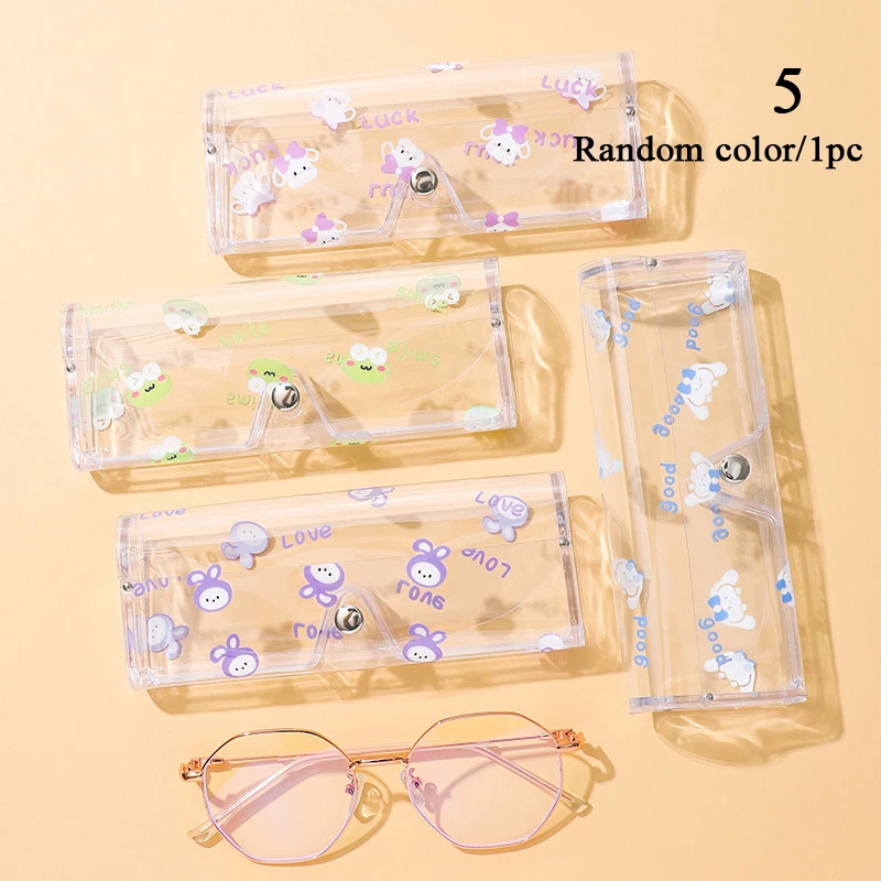 Cute Glasses Case Box Transparent Carry Box Eyewear Sunglasses Hard  Accessoires