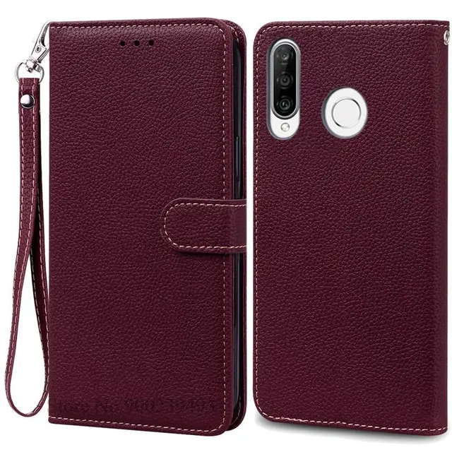 Custodia Portafoglio Per Huawei P30 Lite - Cover In Pelle PU Con Chiusura Magnetica E Slot Carte - Rosa