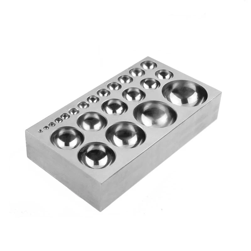 듀르스톤 23홀 플랫 다핑 블록 150x80mm 스틸 블록 (3-38mm 반구 포함), 전문 보석 공방용