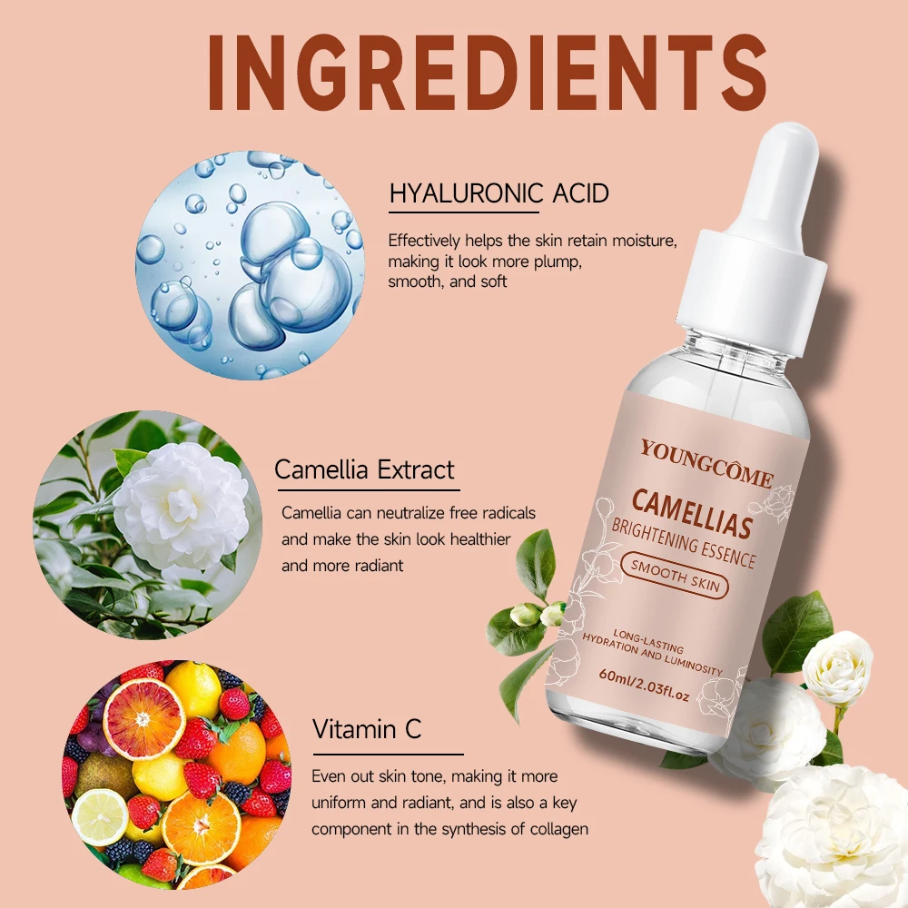 Camellias brightening essence Skin Brighten Skin Moisturizing Soothing Oil Control Face Serum Korea skin care products 2025 New 2