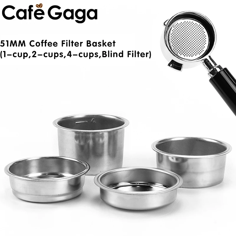 51mmCoffeeFilterBasketForDelonghiEC680EC685ReplacementStainlessSteelForBottomless