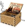 You Are My Sunshine Music Box Color Printing Wooden Hand Crank Musical Box Birthday Present Valentine's Day Christmas Gift New 6