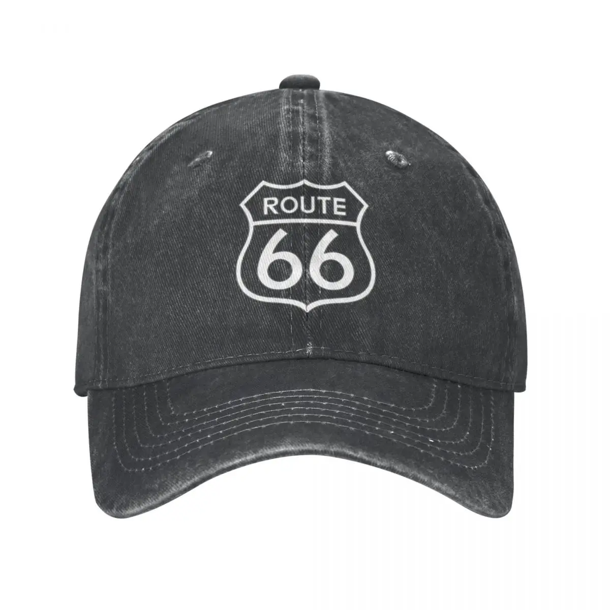 

Бейсболка Route 66 для мужчин и женщин, Потертая джинсовая кепка, винтажная уличная тренировочная бейсболка с регулируемой посадкой