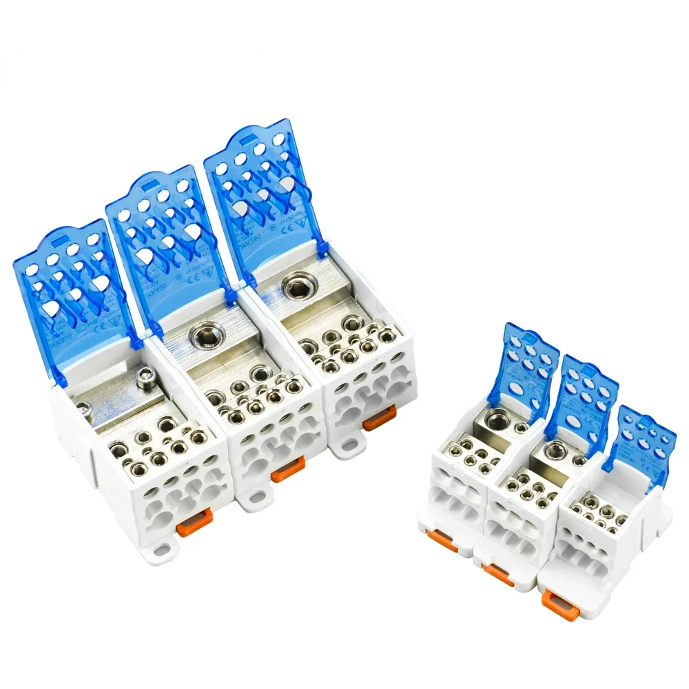 UKK Din Rail Power Distribution Terminal Blocks Sets Adults One In Multiple Out Universal Electric Wire Connector Junction din rail terminal block