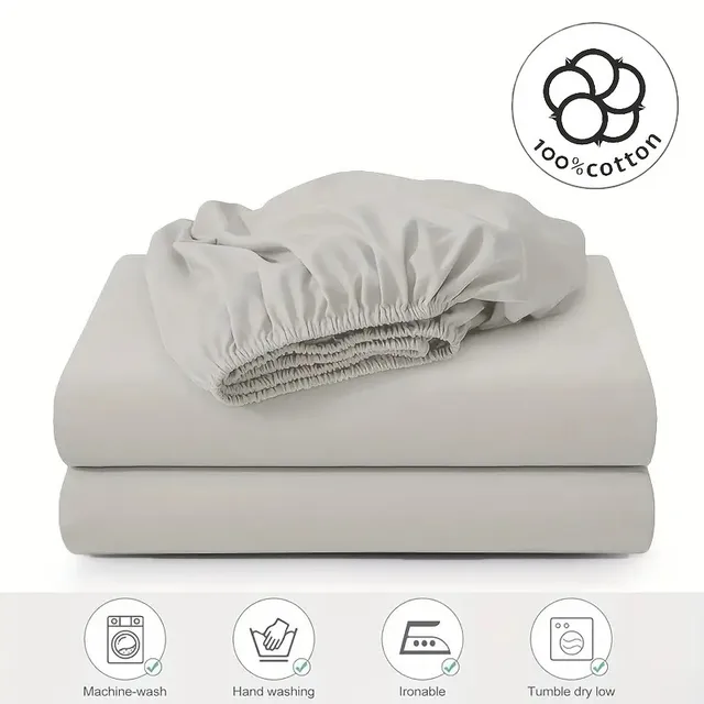 Drap-housse 100% coton, housse de matelas douce et respirante avec bandes élastiques, drap simple/Double/King/Queen Size 1
