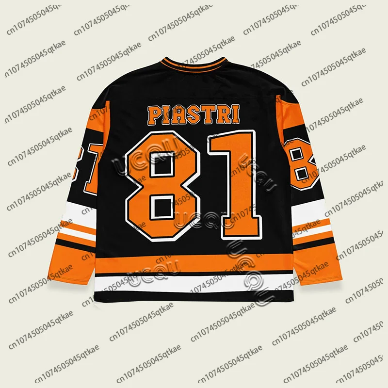 Oscar Piastri Long SleeveJersey Racing Number 81 Fashion O-Neck Breathable Quick Drying Short Sleeved Unisex Oversized Sport Tee 2