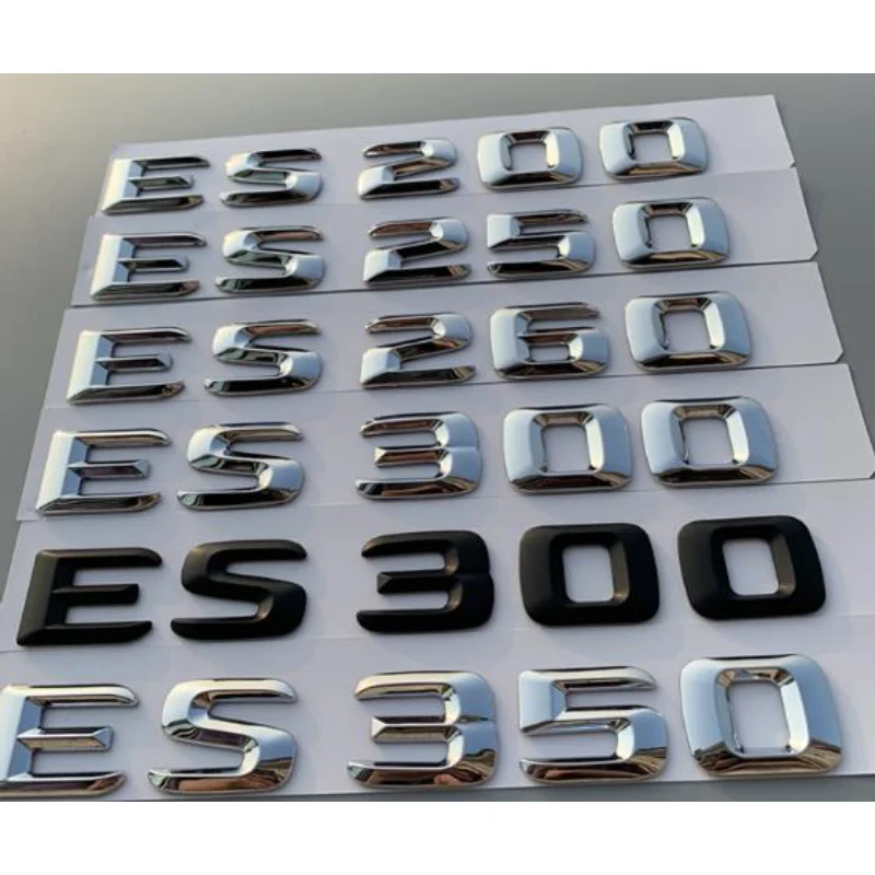 

10pc New Styling Chrome Black Car Emblem Badge Sticker Auto Decoration Rear Boot Trunk Silver Black For ES260 ES300 ES200 IS350