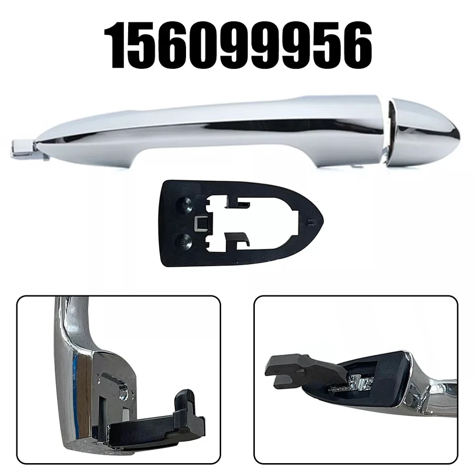 Maniglia Porta Esterna Senza Foro Per Alfa Romeo Giulietta (2010-2020) E Mito (2008-2018) - Argento ABS, Ricambio OEM 156099956