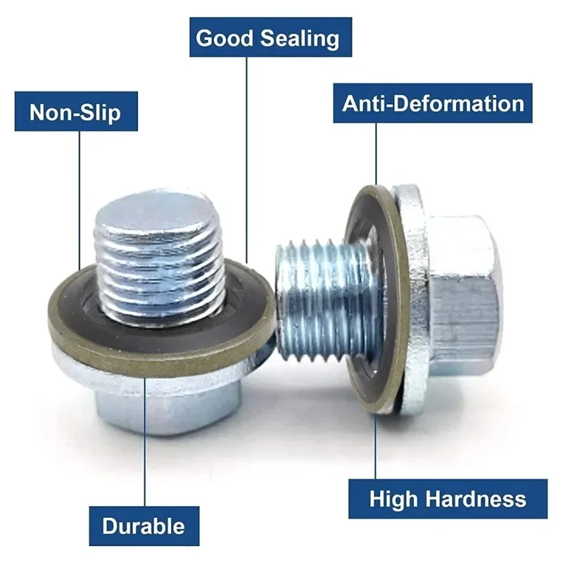 Oil Drain Plug Gasket Sealing Washers Oil Drain Plug Seal Washer Engine Gasket Set Car Oil Pan Drain Gasket Kit