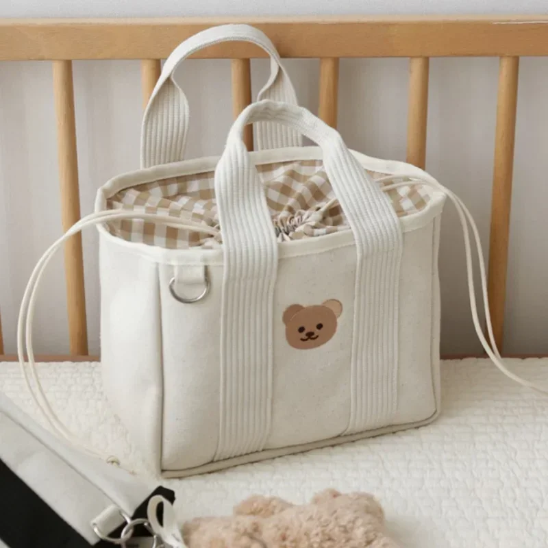 INS Korea Mommy Bag Large Capacity Portable Diaper Bag Nappy Multifunctional Drawstring Canvas Outdoor Handbag Mother Baby Bags