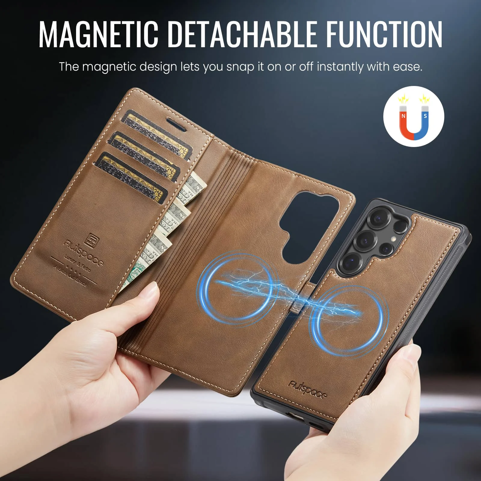 Premium Detachable Wallet Case | 2-in-1 Flip Folio with Card Holder, RFID Blocking, Kickstand & Shockproof Protection