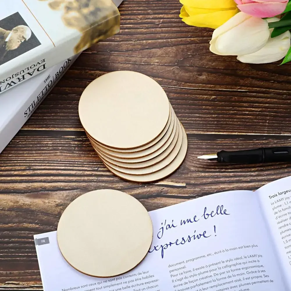 36/50pcs Natural Blank Wood Pieces Slice Round Unfinished Wooden Discs For  Crafts Centerpieces DIY Christmas Hanging Decoration - AliExpress