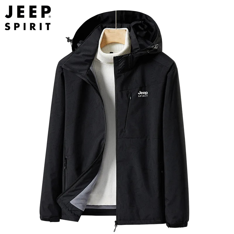 JEEP SPIRIT autumn winter windproof hoodie jacket youth men polar
