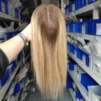 Moresoo Human Hair Topper 3*5inch Virgin Hair Invisible Hair Piece for Short and Thin Hair Topper Hair Piece Clip in Natural 2