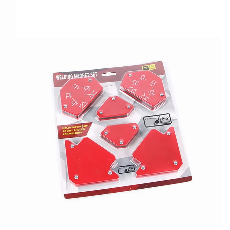 6Pcs Red Protractor Strong Magnetic Welding Positioner Magnetic Multi-Angle Welding Fixture Right-Angle Magnet Tool