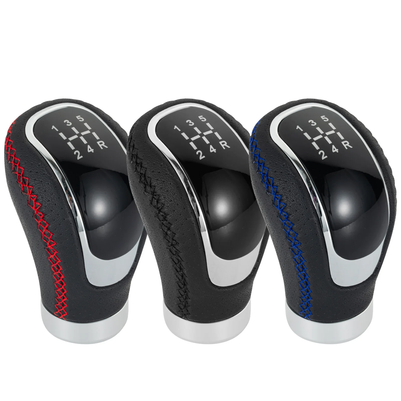 Universal 5/6 Speed Pu Leather Gear Shift Knob Manual Gear Stick Lever Shifter Pen Car Styling