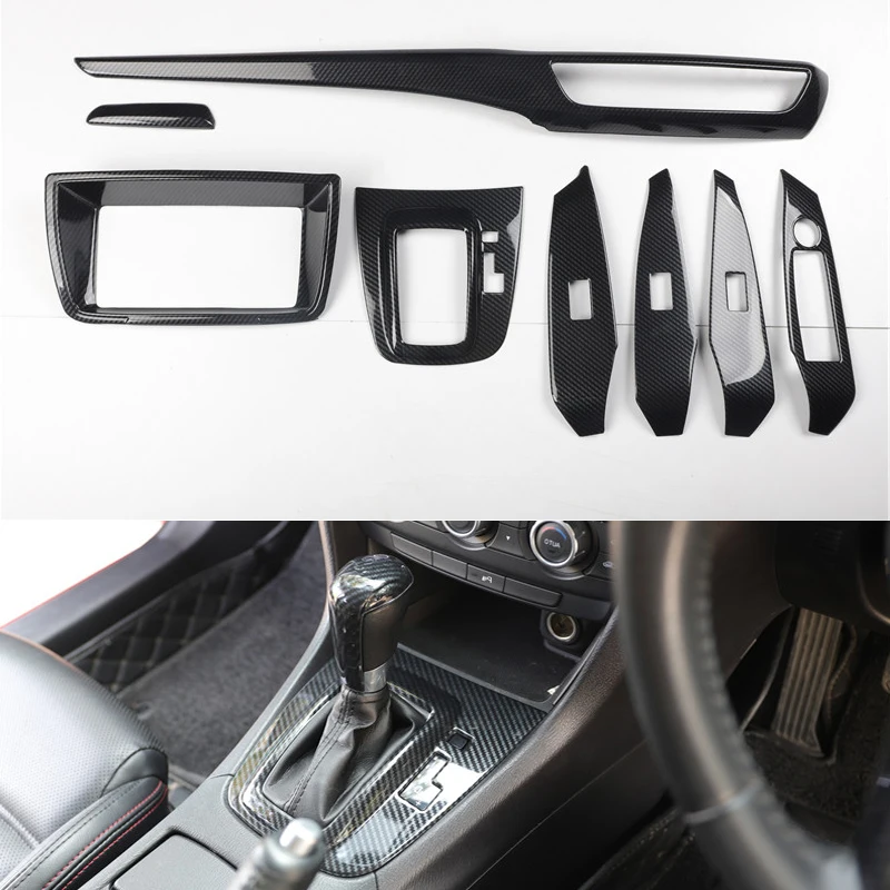 Fit For Mazda 6 Wagon 2014- Car Interior Decoration Center Console Trim Gear Shift Window Button Cover Sticker Accessories