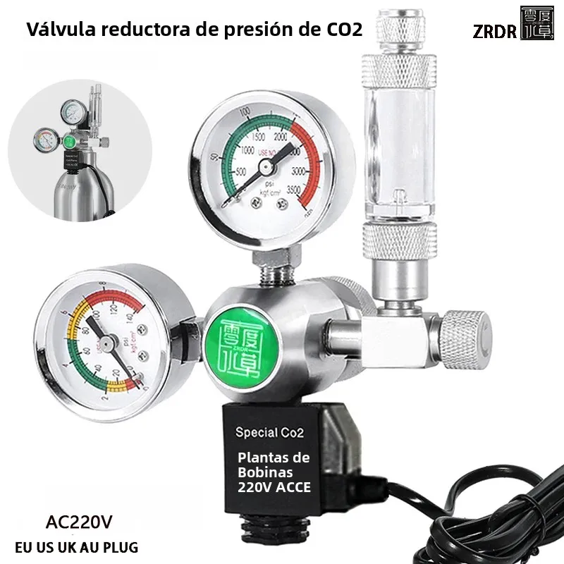 Aquarium DIY CO2 regulator Solenoid Bubble Counter CO2 control system reaction waterproof fish tank CO2 Pressure reducing valve