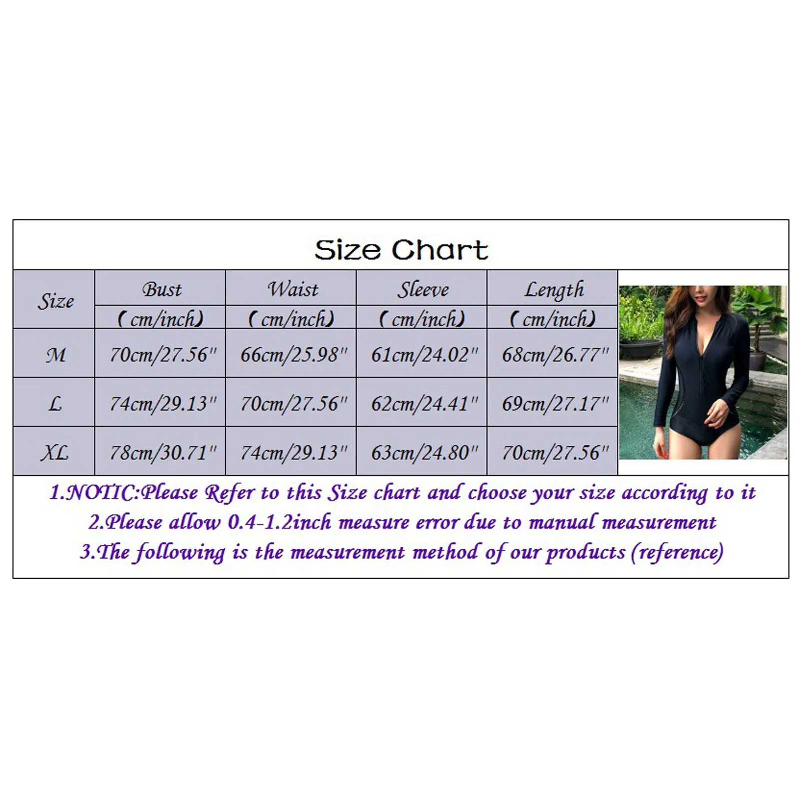 Sexy One Piece Diving Surfing Bathing Suit Summer Women Sexy V-neck Zipper Long Sleeve Sun Protection Swimsuit Female Swimwear