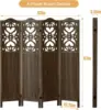 4 Panel Room Divider Fully Assembled, Carved Room Dividers And Folding Screens, 5.6Ft Wood Room Divider Screen Freestanding 2