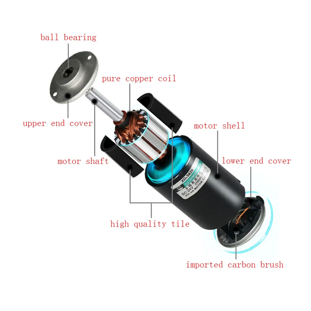 Motore DC A Magneti Permanenti 30W | 12V 3000RPM, Per Generatori Fai-Da-Te - Foto 4