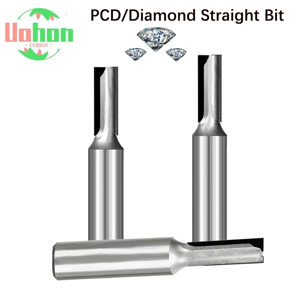 

PCD straight bit Diamond milling cutter double-edged straight router bit melamine board HPL calcium silicate board MDF