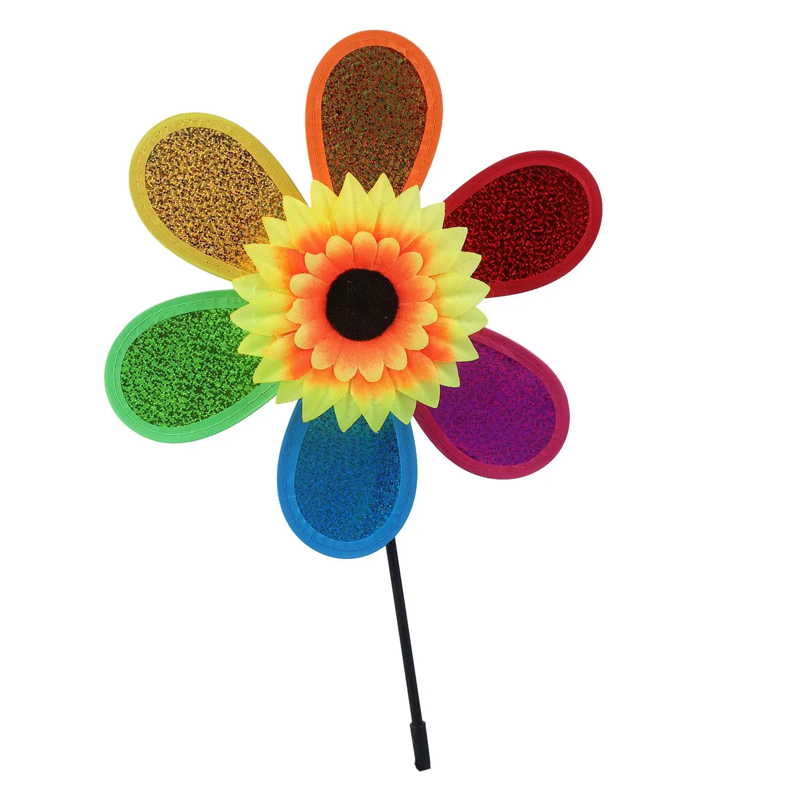 

2021 High Quality Sunflower Windmill Wind Spinner Plastic Sequined Tent Balcony Beautiful Bright Colors Colorful