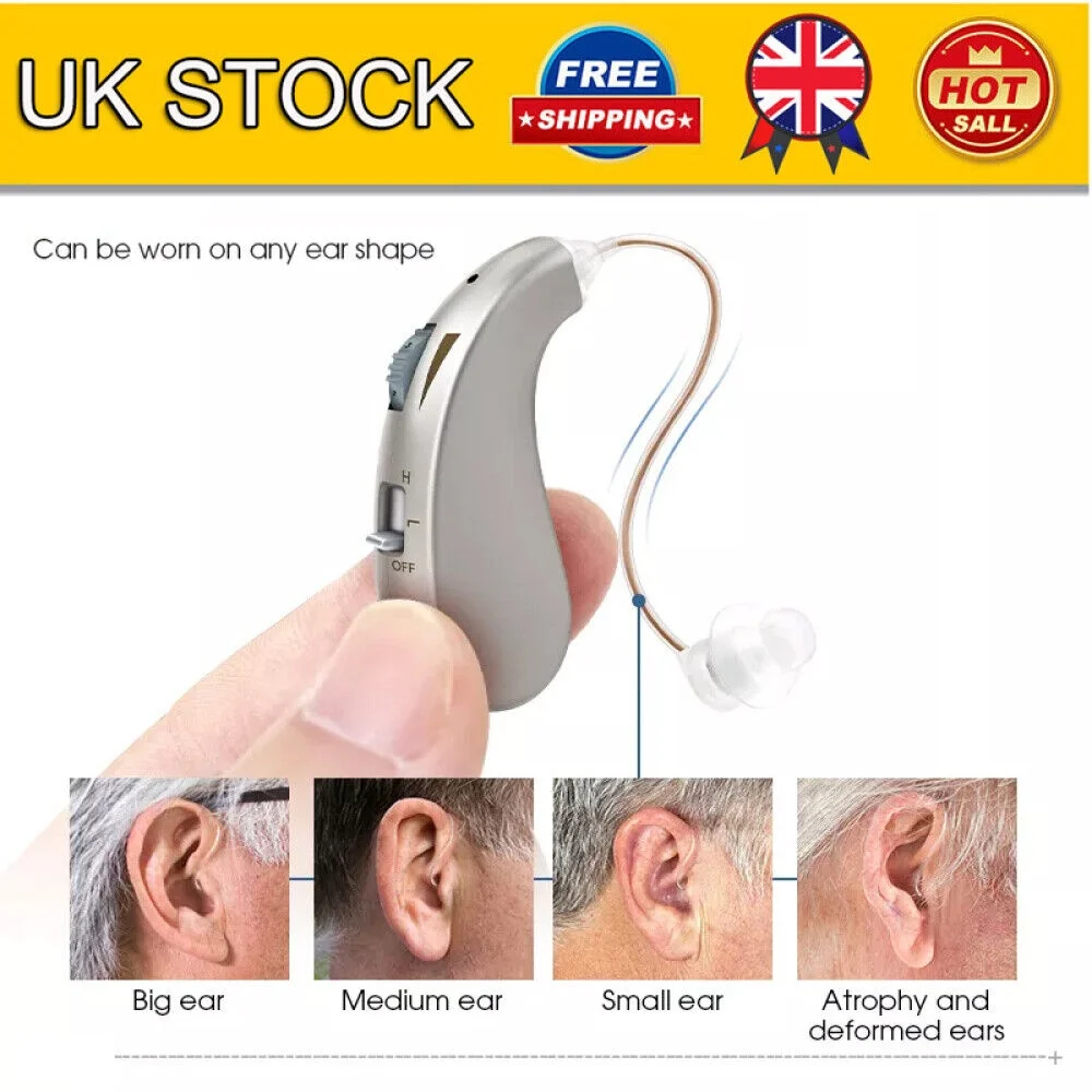 Rechargeable Digital Hearing Aid Enhancer Invisible BTE Ear Aids High-Power UK 6