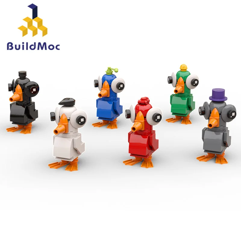 Moc Goose Duck Building Blocks Set Goose Erowwolfed Restaurant Game Character Figures Brickheadz Bricks Toys For Children Gifts