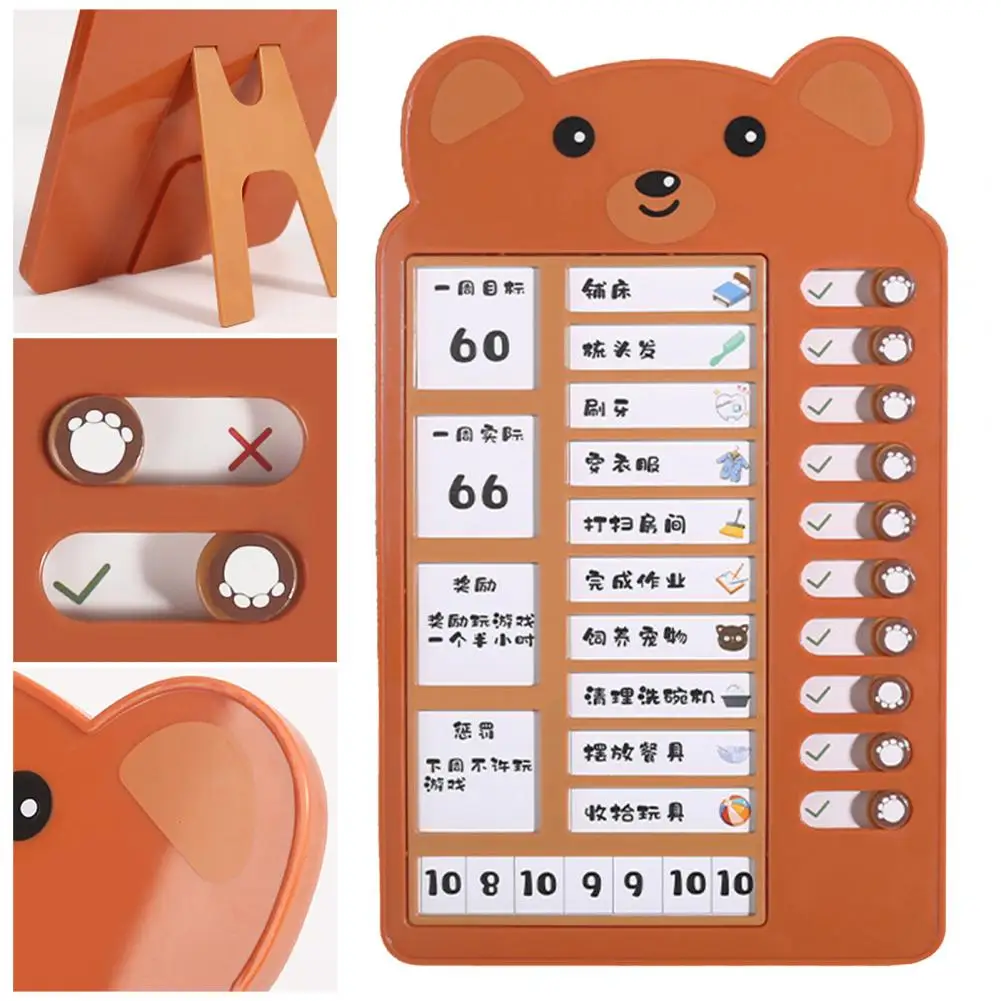 Kids Self-discipline Puncher Replaceable Paper Time Management 13 Sheets Cards Student Schedule List Notepad School Accessory self discipline punch card