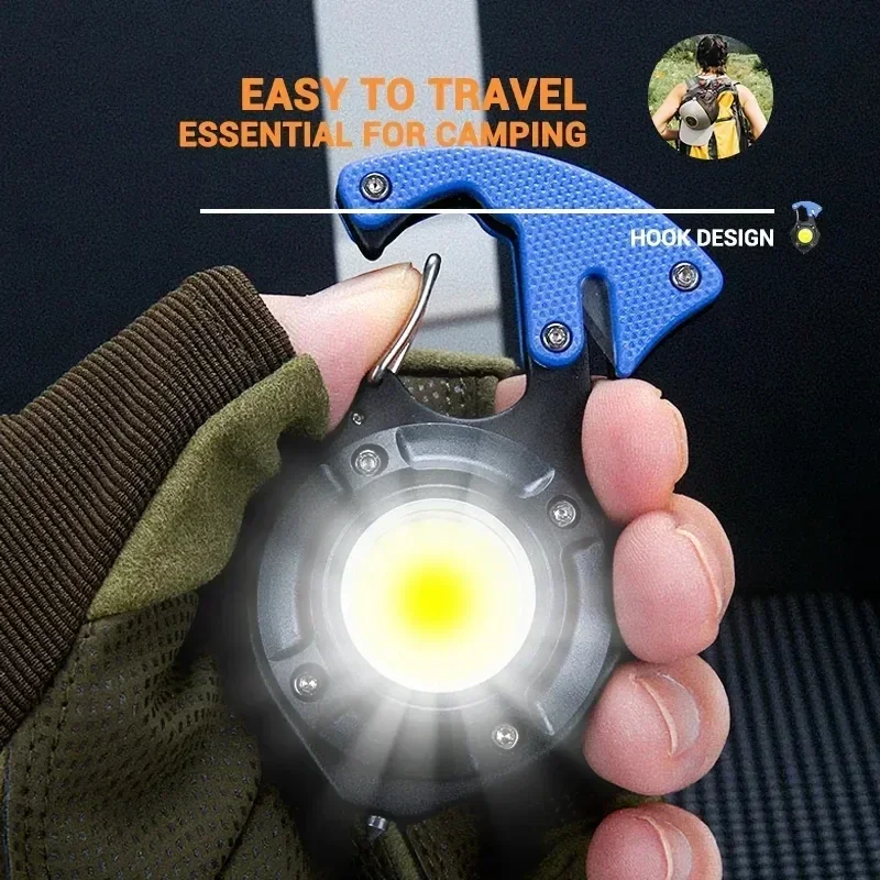 LED Flashlight Portable Multifunctional Mini COB Keychain Lamp USB Rechargeable Work Light Strong Torch Outdoor Camping Lights camping light,portable flashlight,camping lamp,camping lantern,keychain work light,portable work lights,portable work light,portable torch