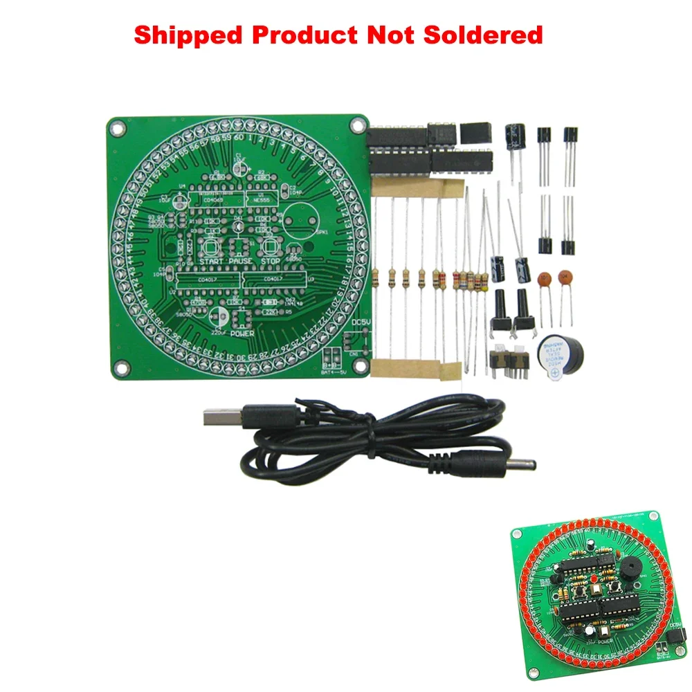 60'lı Geri Sayım Sayacı DIY Kiti Kırmızı/Sarı Akıllı Zamanlama Alarmı Elektronik Parçalar ve Bileşenler Elektronik DIY Zamanlayıcı