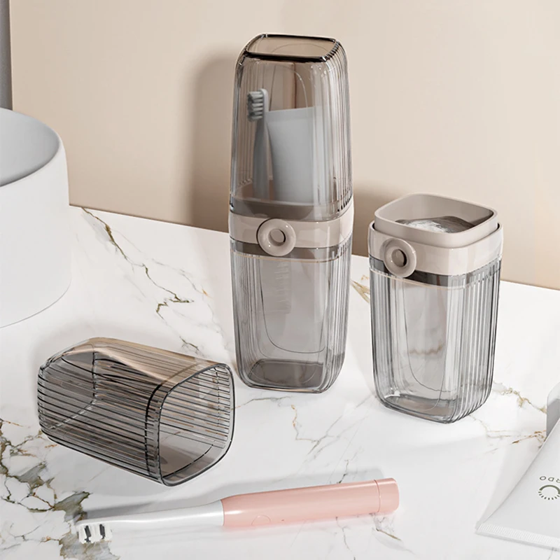 Compact and Durable Travel Toiletry Holder Set - Sealed and Dust-Proof Bathroom Storage Solution