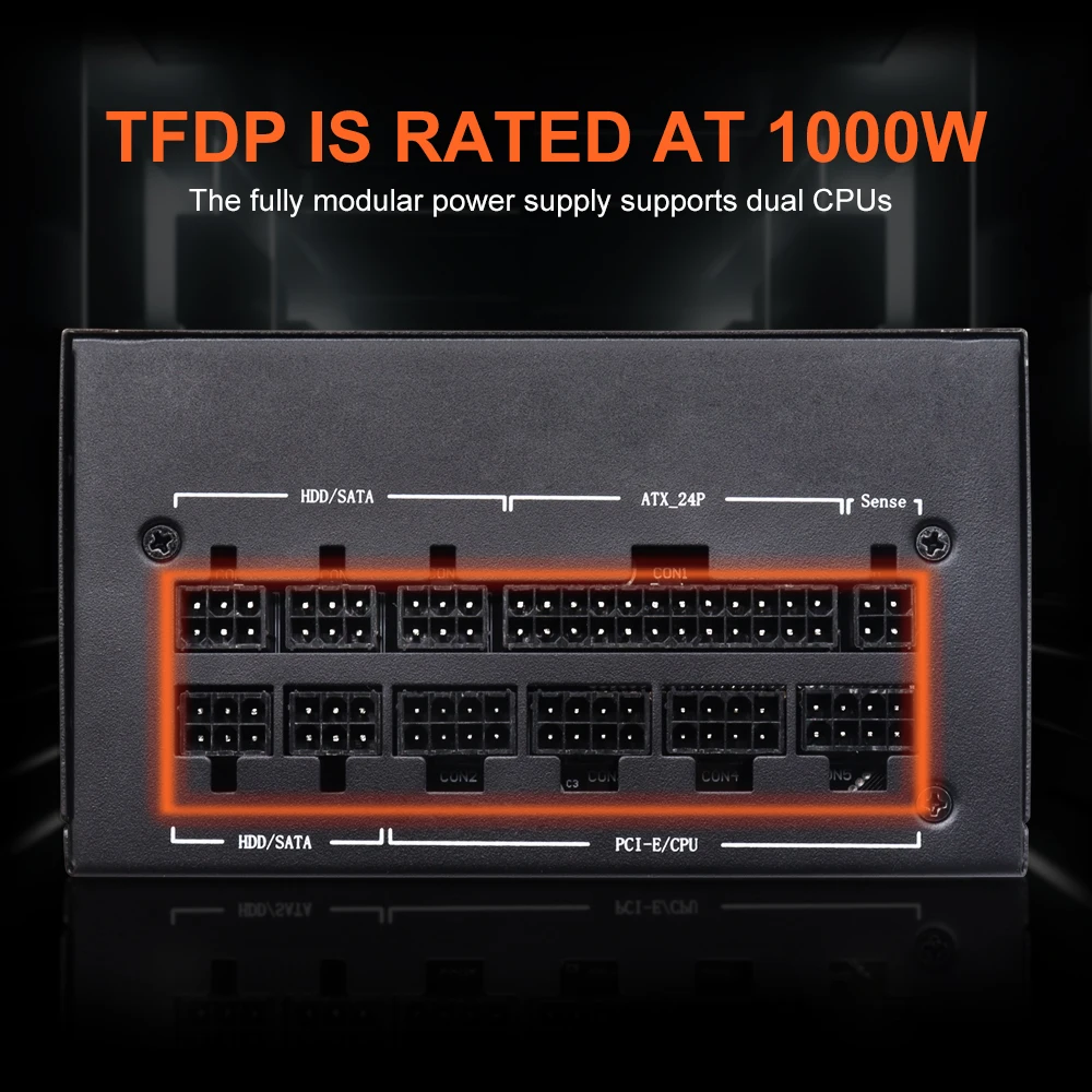 T.F.SKYWINDINTL 1000W 검정색 ATX 전원 공급 장치 80 Plus Gold 컴퓨터 데스크탑용 전체 전압 전체 모듈형