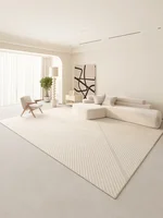 Minimalist Beige Art Stripe Carpet Comfortable Luxury Bedroom Carpets Soft Large Area Living Room Rug Abstract Line Balcony Rugs 2