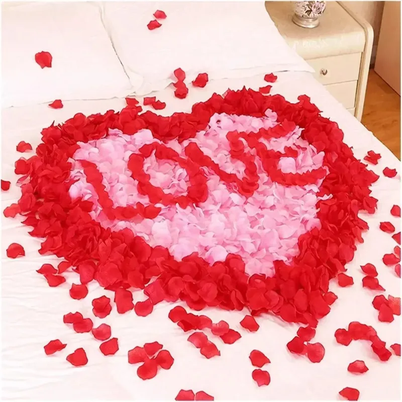 2000/100pcs umělý falešná růže petals pestrý simulace hedvábí růže korunní lístek pro valentines den svatební večírek romantické dekorace