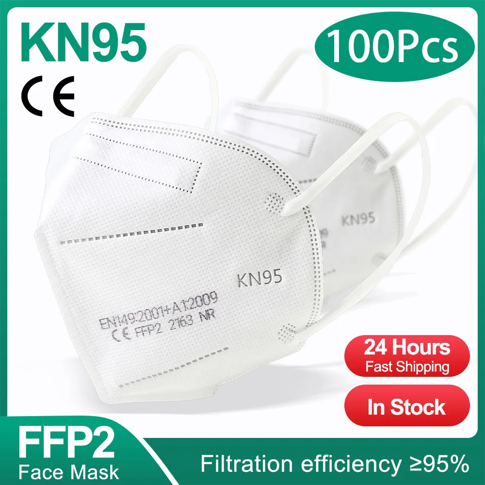 Masque FFP2 noir avec 5 couches de protection, vue de face sur fond blanc.