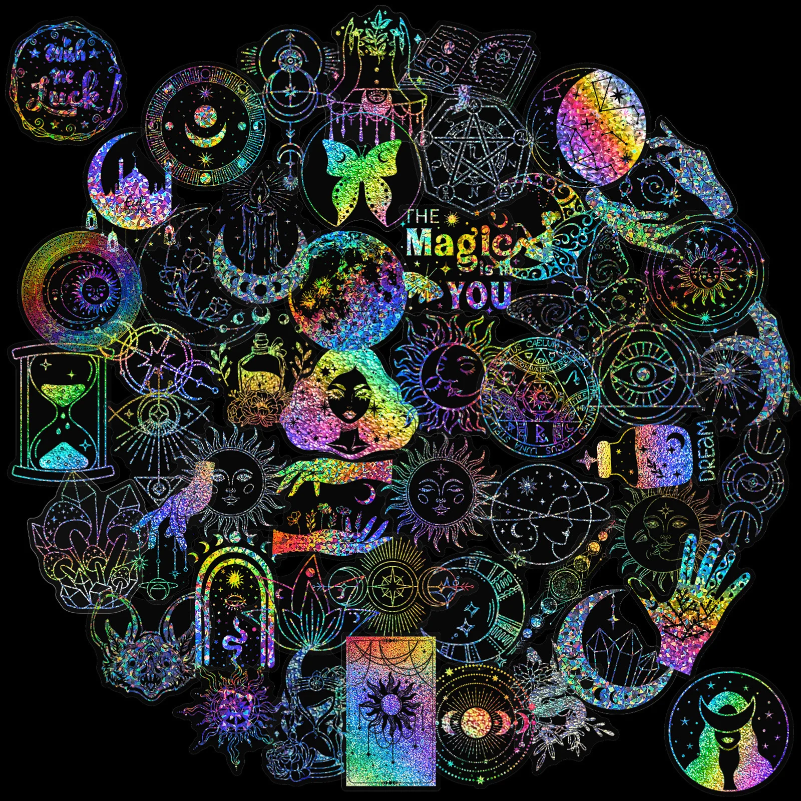 100 Pcs Shiny Holographic Stickers for Resin Transparent Stickers ...