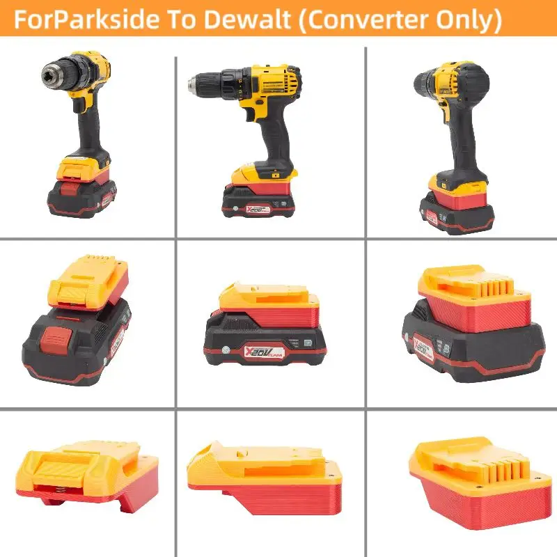 Lidl Parkside X20V 리튬 어댑터 용 배터리 변환기 어댑터 배터리 및 도구 없이 Dewalt 18v 도구로 변환)