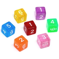 12PCS Transparent Dice 16MM Education Math Games For Kids Ideal Gift for Children Juegos De Mesa Familiares Divertidos 2