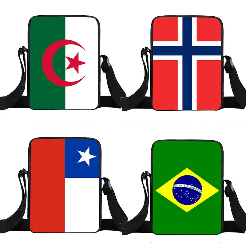 National Flag Print Messenger Bag Women Handbags Australia Brazil Norway Crossbody Bag Travel Casual Satchel Bookbags Gift