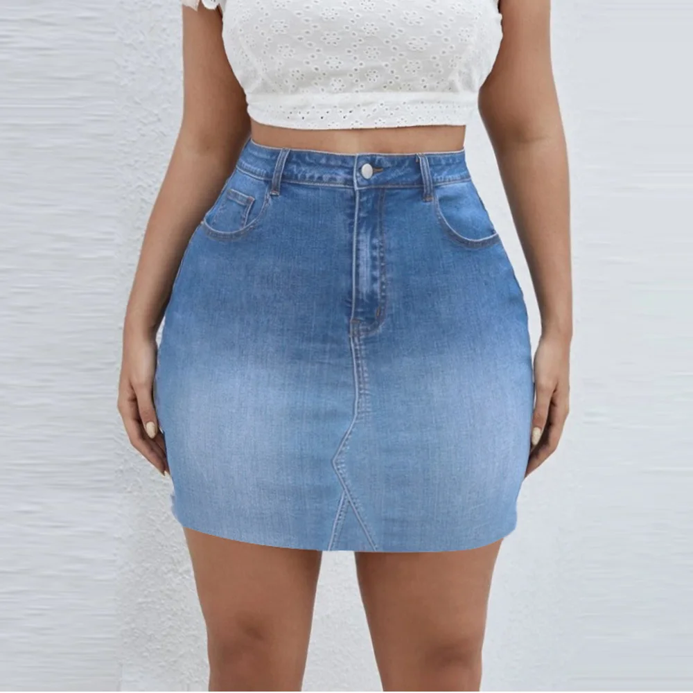 Sexy Women Denim Mini Wrap Hip Skirt Women Y2k New Aline High Waist