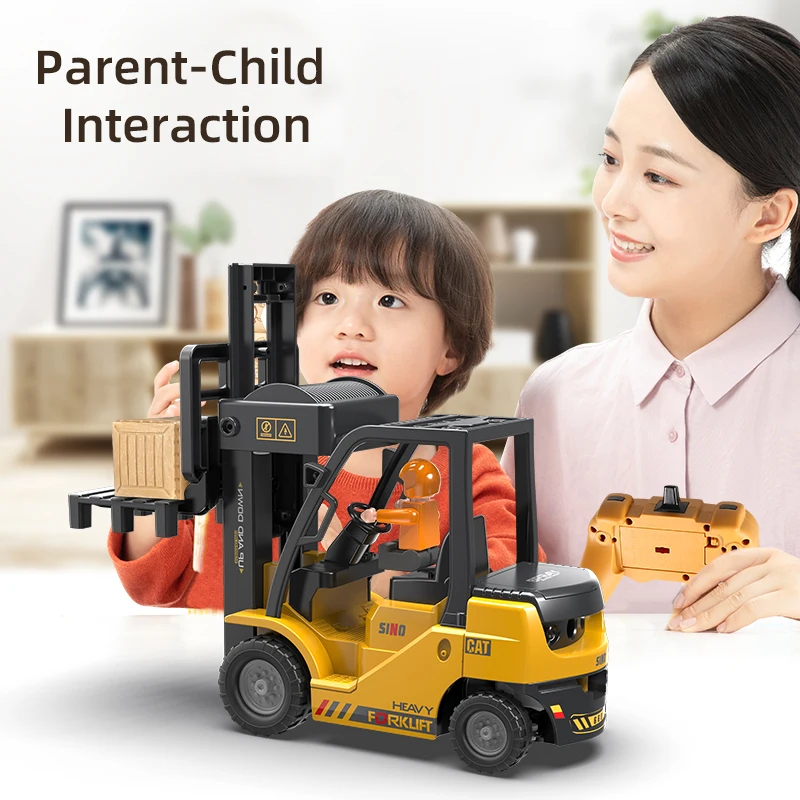 RC Cars 2.4Ghz Remote Control Forklift Truck Engineering Vehicles Cranes Liftable Spray Simulated Sound Children Gift
