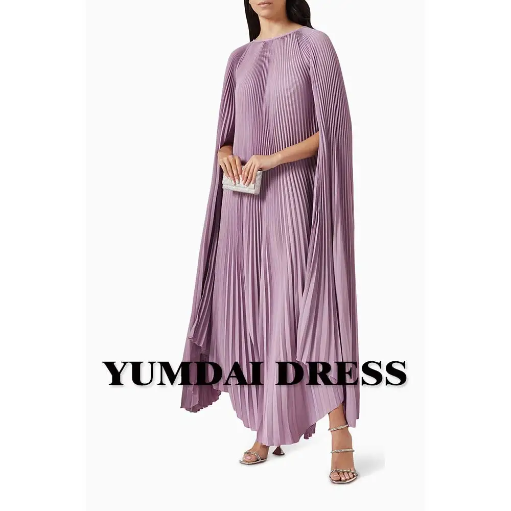 

YUMDAI Gorgeous Saudi 2024 Purple Crepe Robe Blouse Evening Gown Elegant Ladies Wedding Party Gown Pinplet Ankle Guest Gown New
