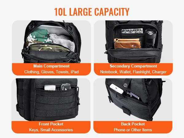 VEVOR Sac de sport tactique avec design Molle et compartiment à