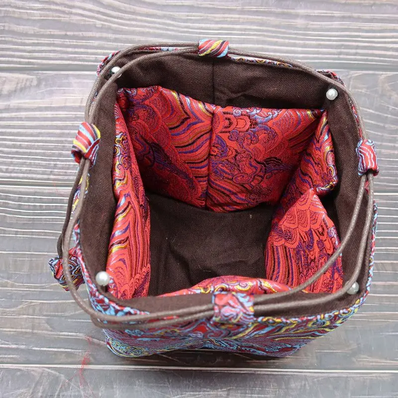 4Sizes Creative Travel Tea Set Portable Thickened Tea Cozies Storage Bag Vintage Embroidery Cup Bag Tools 1OCS LF521