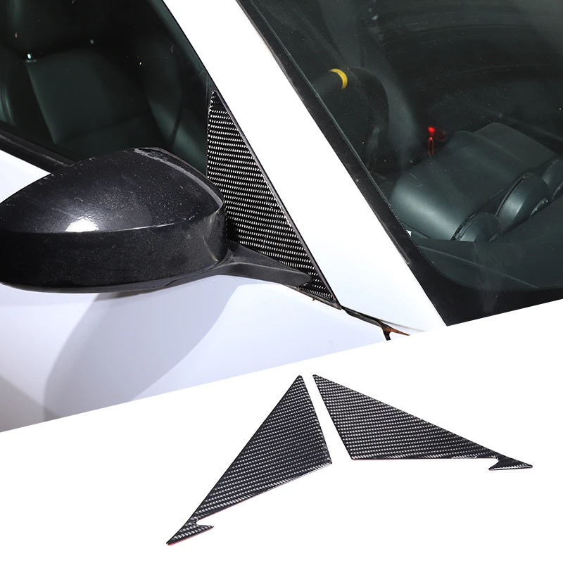 

2PCS Soft Carbon Fiber For Nissan 350Z 2003-2006 Car Front Window A-Pillars Side Window Triangle Sticker Decoration Accessories