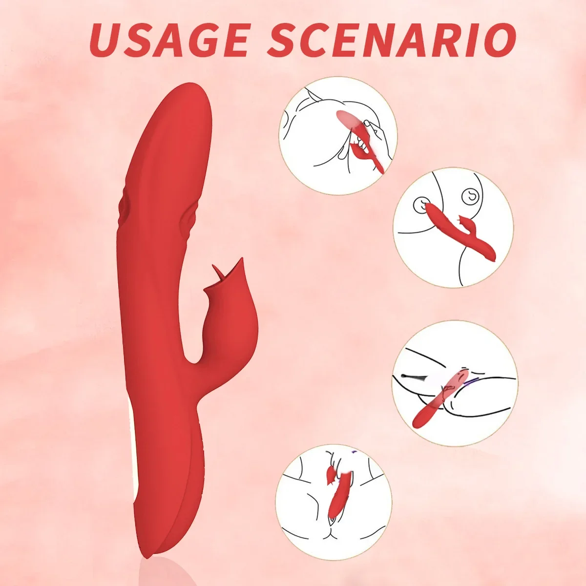 Flapping Vibrator Dildo for Female G Spot Clitoral Stimulator 7 Mode Licking Rabbit Vibrators Adult Sex Toy for Women and Couple